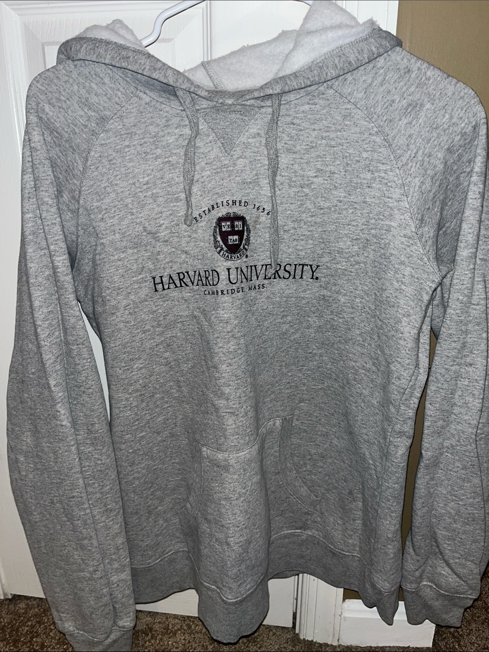 Champion Gray Harvard University Crewneck Hoodie